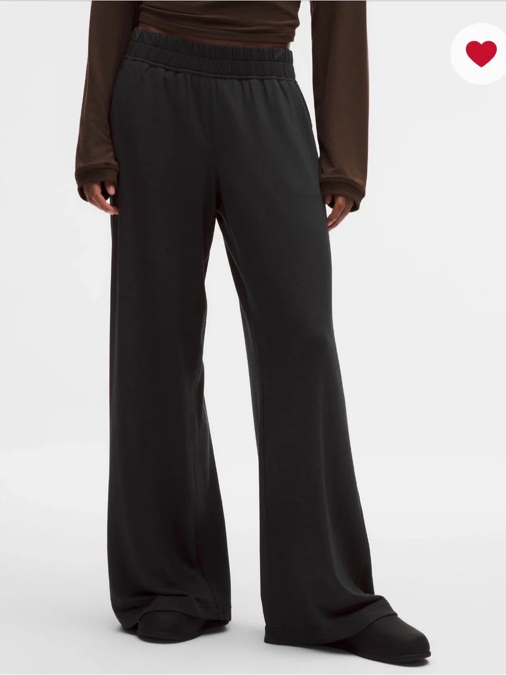 Lululemon Black Be Calm Mid-Rise Wide-Leg Pants